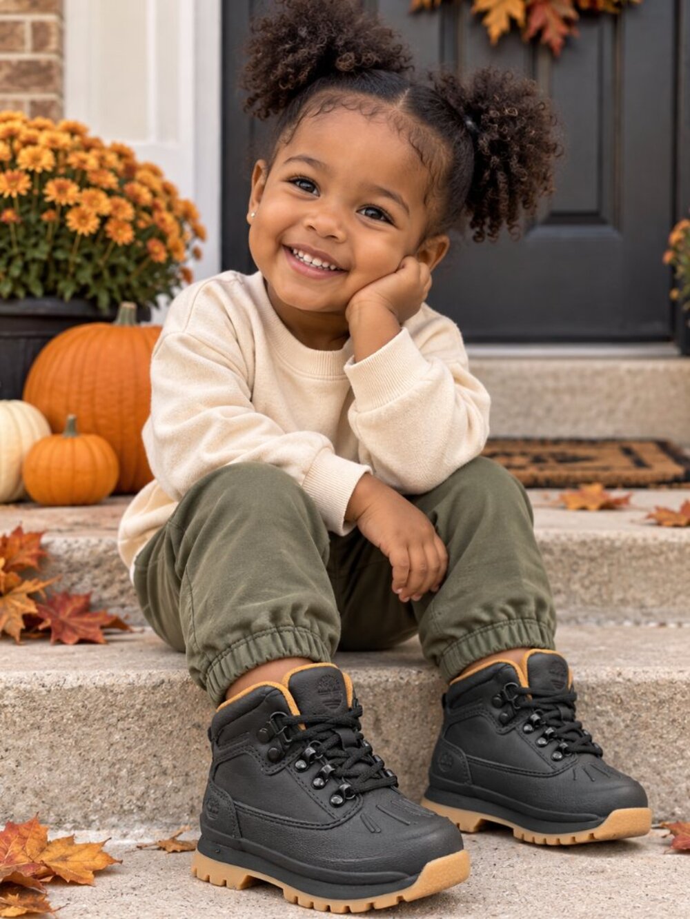 Timberland Euro Hiker Shell Water Resistant Toddler Boots Size 4 Black